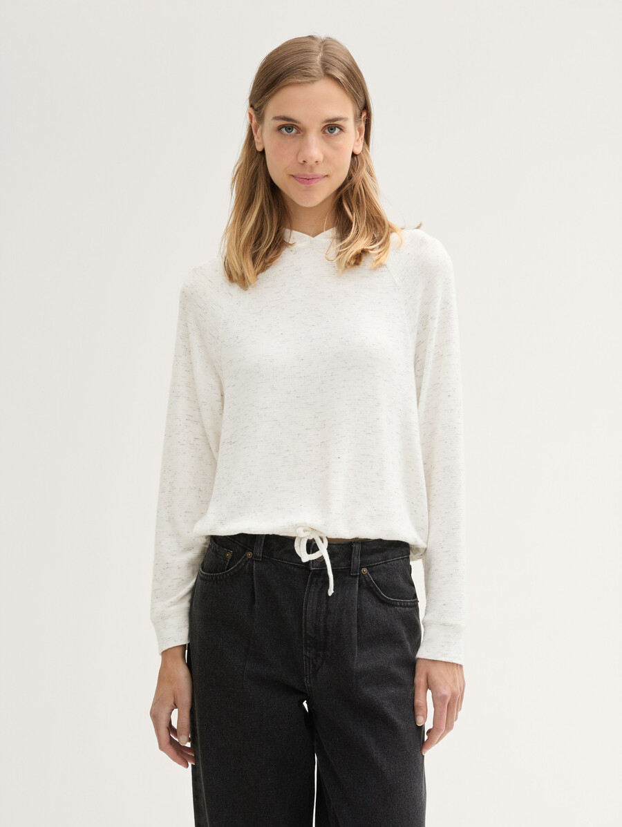jersey-hoodie in melange-optik