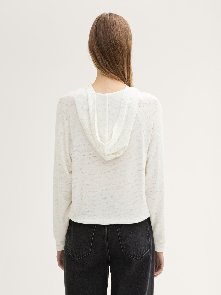 jersey-hoodie in melange-optik