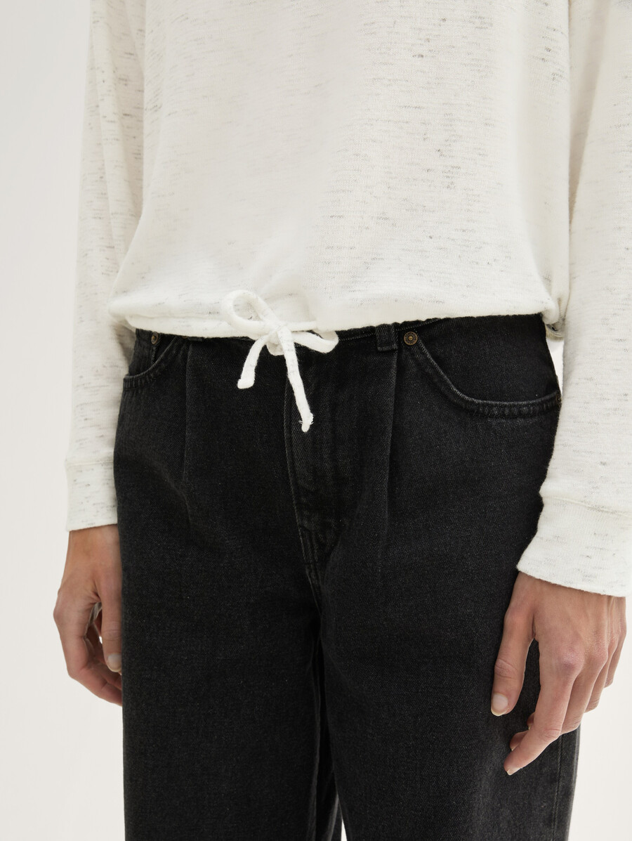 jersey-hoodie in melange-optik