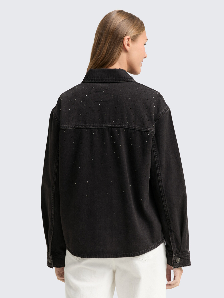 jeansjacke mit strasssteinen