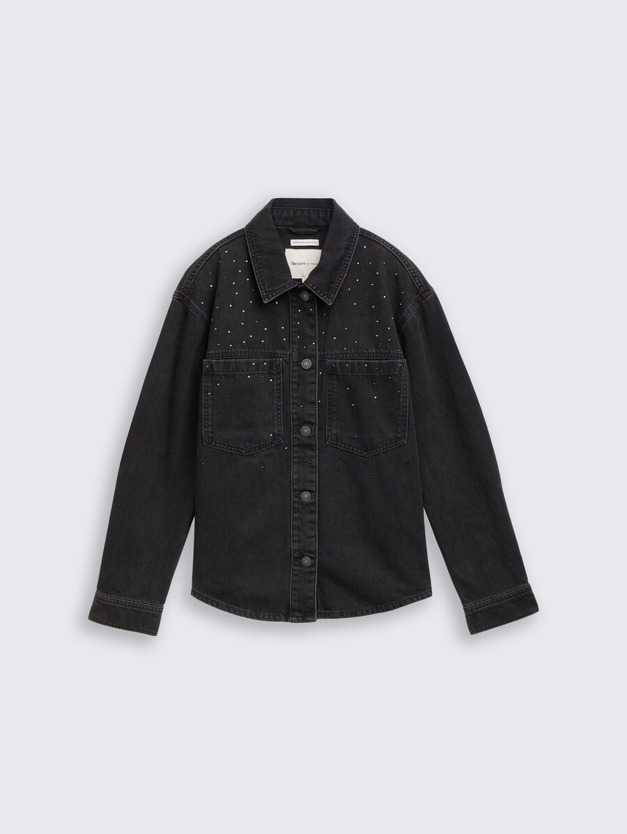 jeansjacke mit strasssteinen