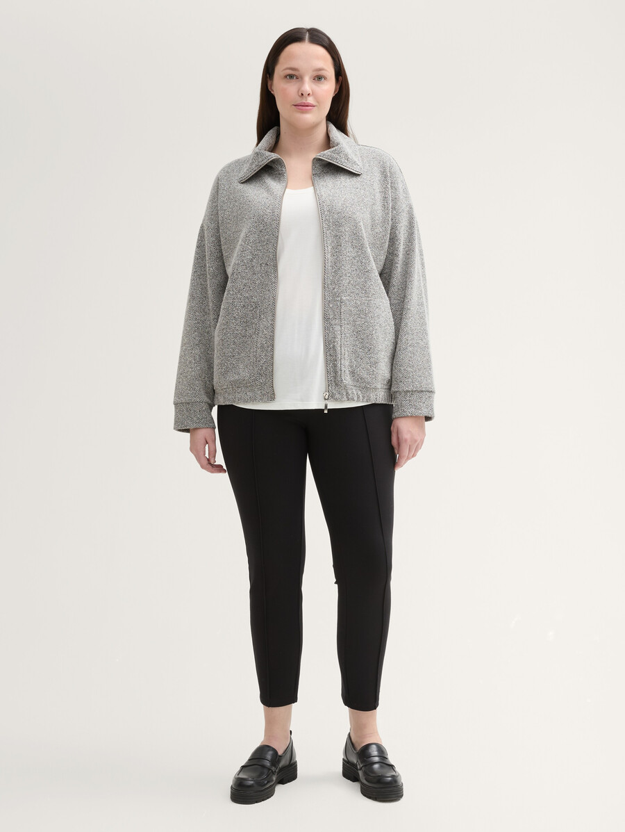 Übergröße – sweatjacke mit stehkragen