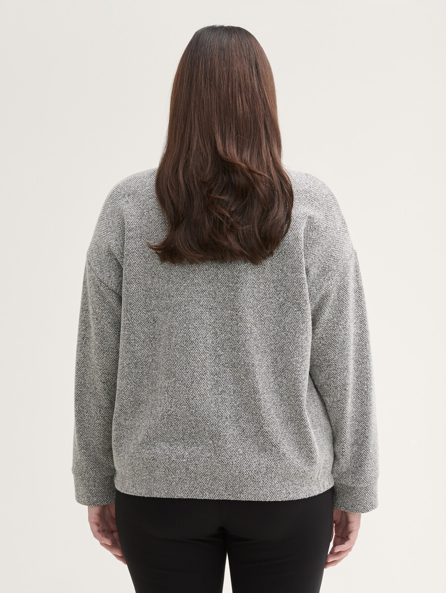 Übergröße – sweatjacke mit stehkragen
