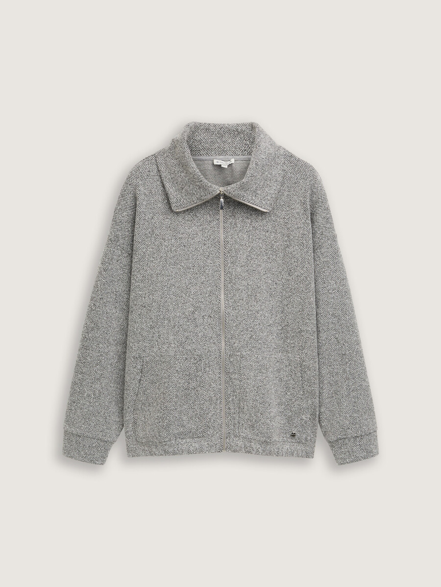 Übergröße – sweatjacke mit stehkragen