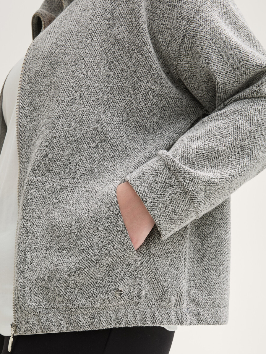 Übergröße – sweatjacke mit stehkragen