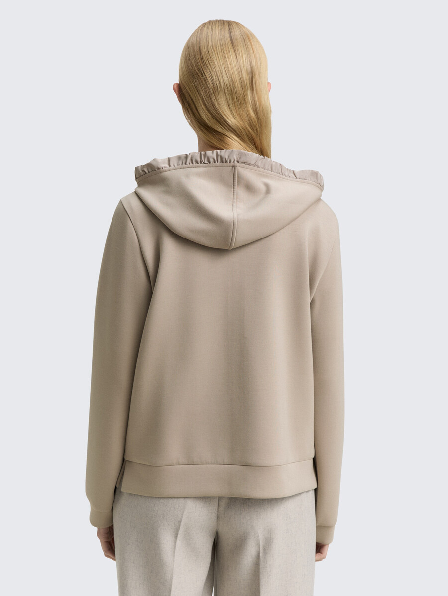 kapuzenpullover-jacke aus scuba-gewebe