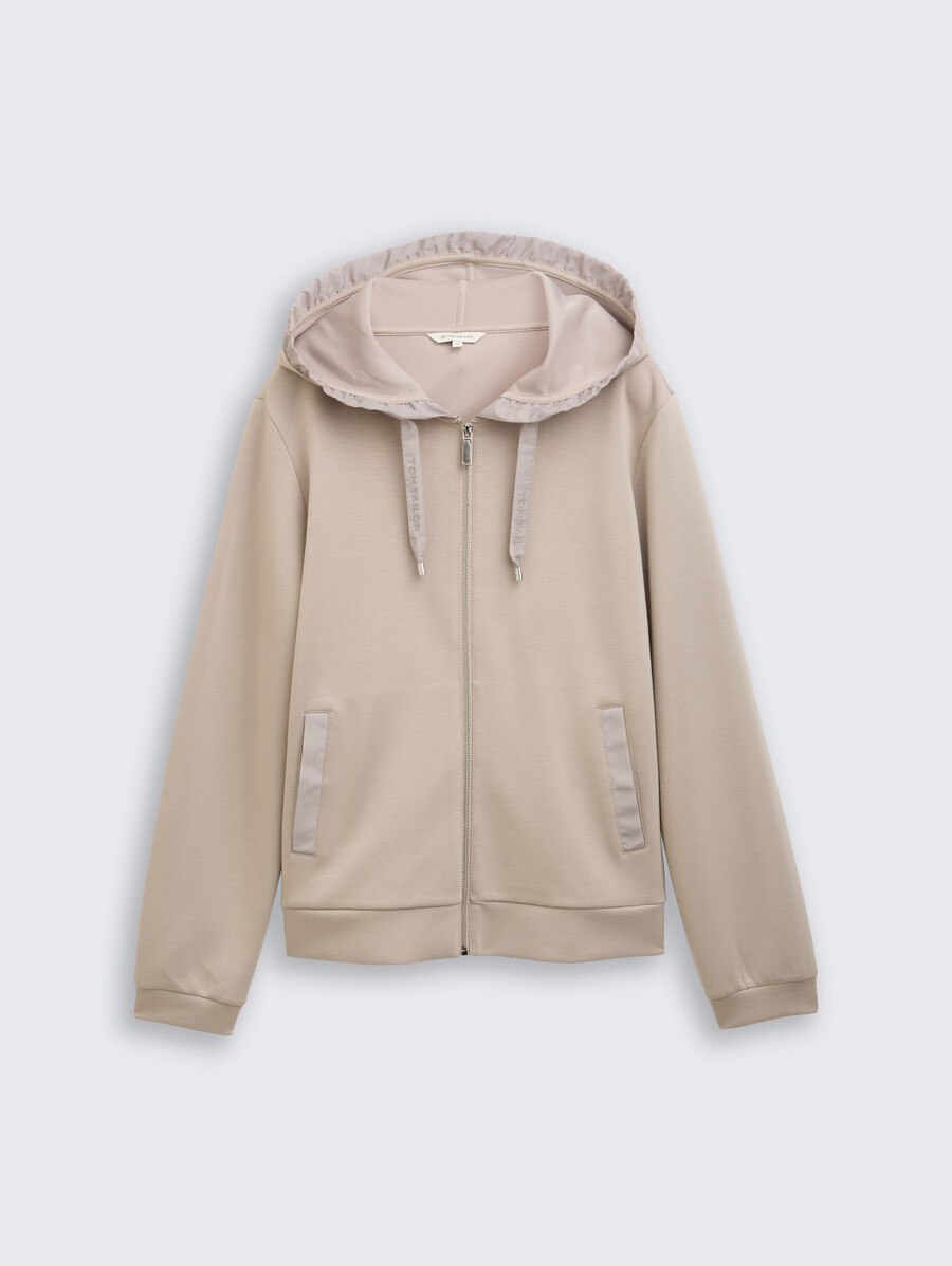 kapuzenpullover-jacke aus scuba-gewebe