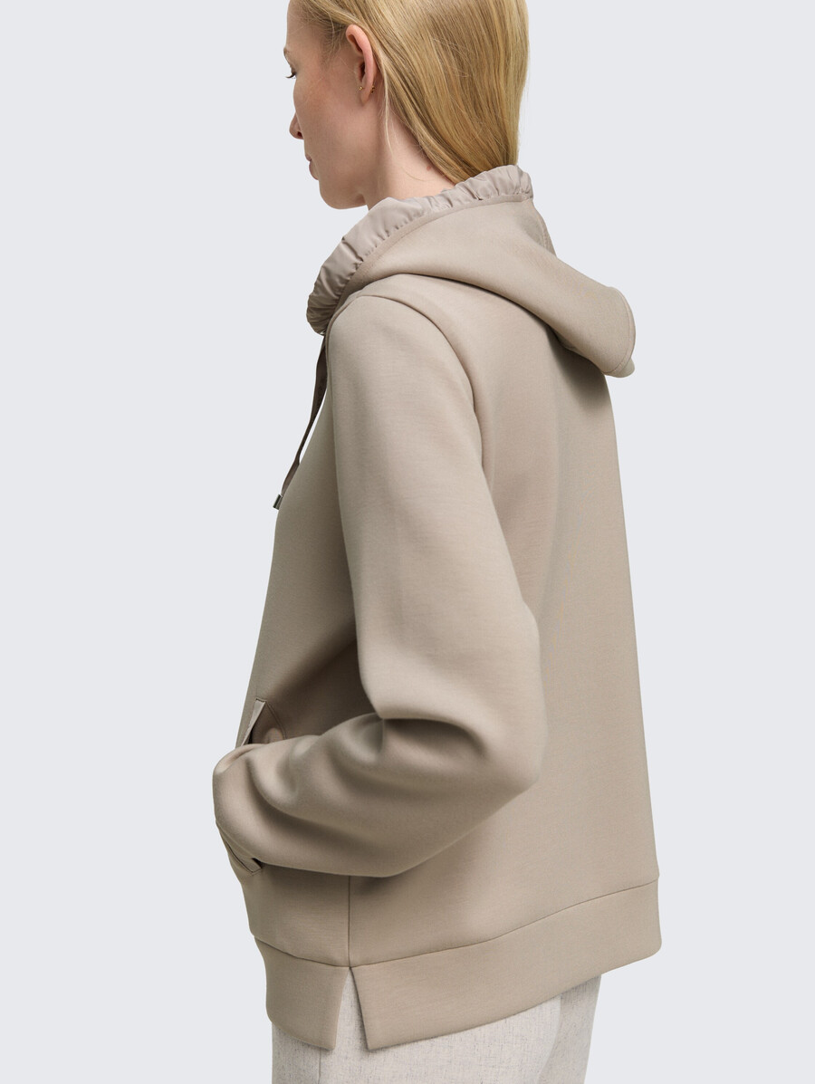 kapuzenpullover-jacke aus scuba-gewebe