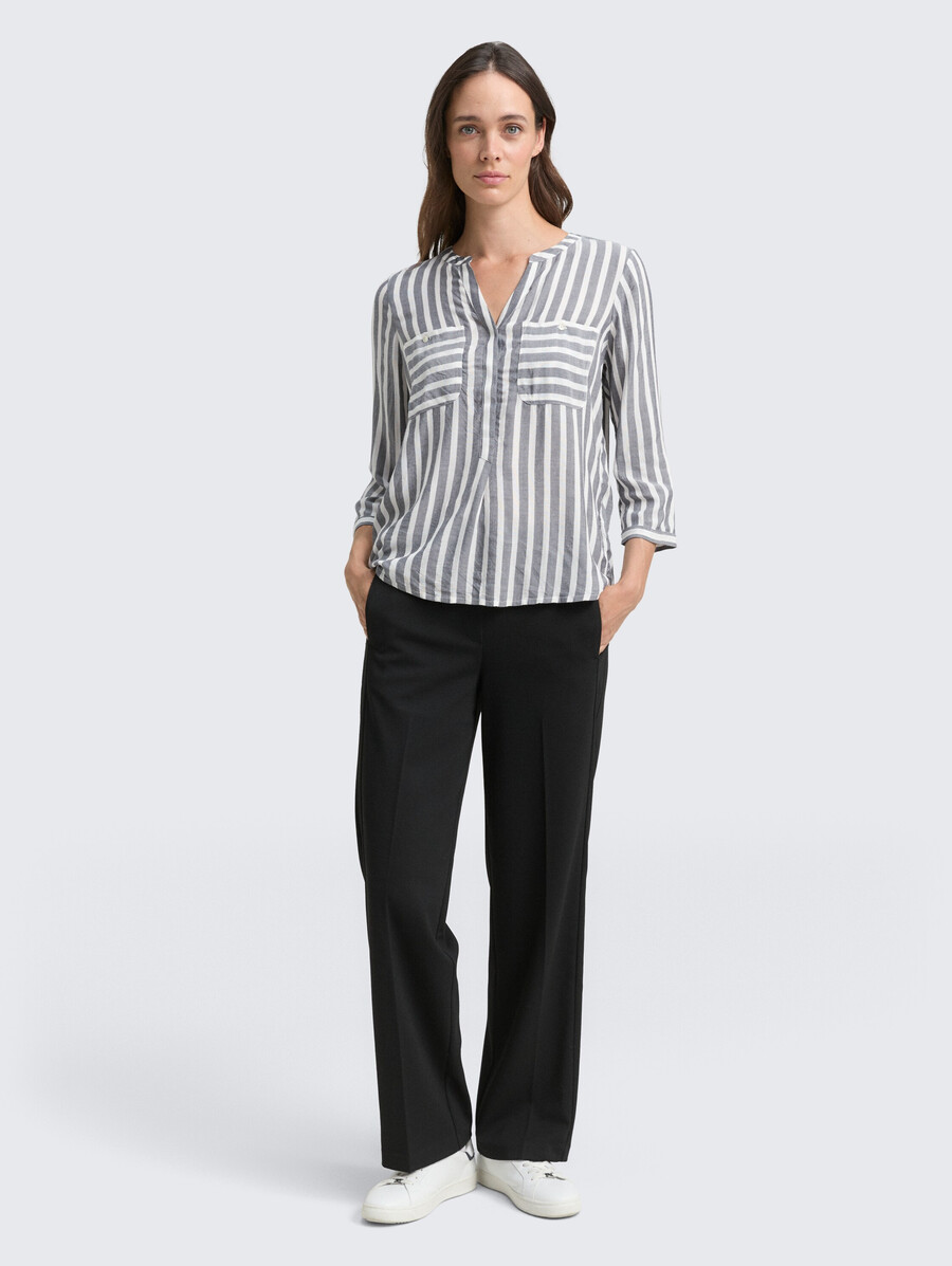 gestreifte bluse mit taschen