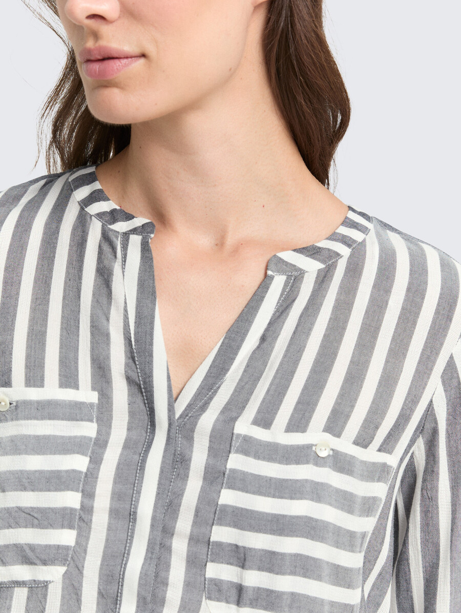 gestreifte bluse mit taschen