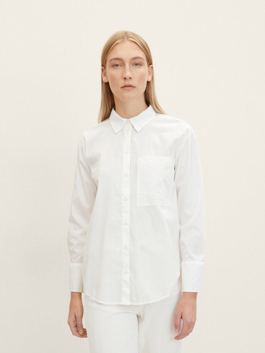 bluse mit aufgesetzter brusttasche