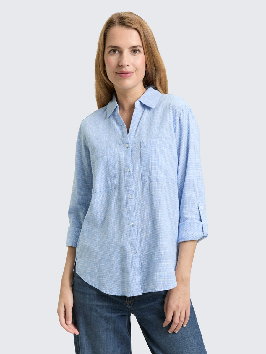bluse mit brusttaschen
