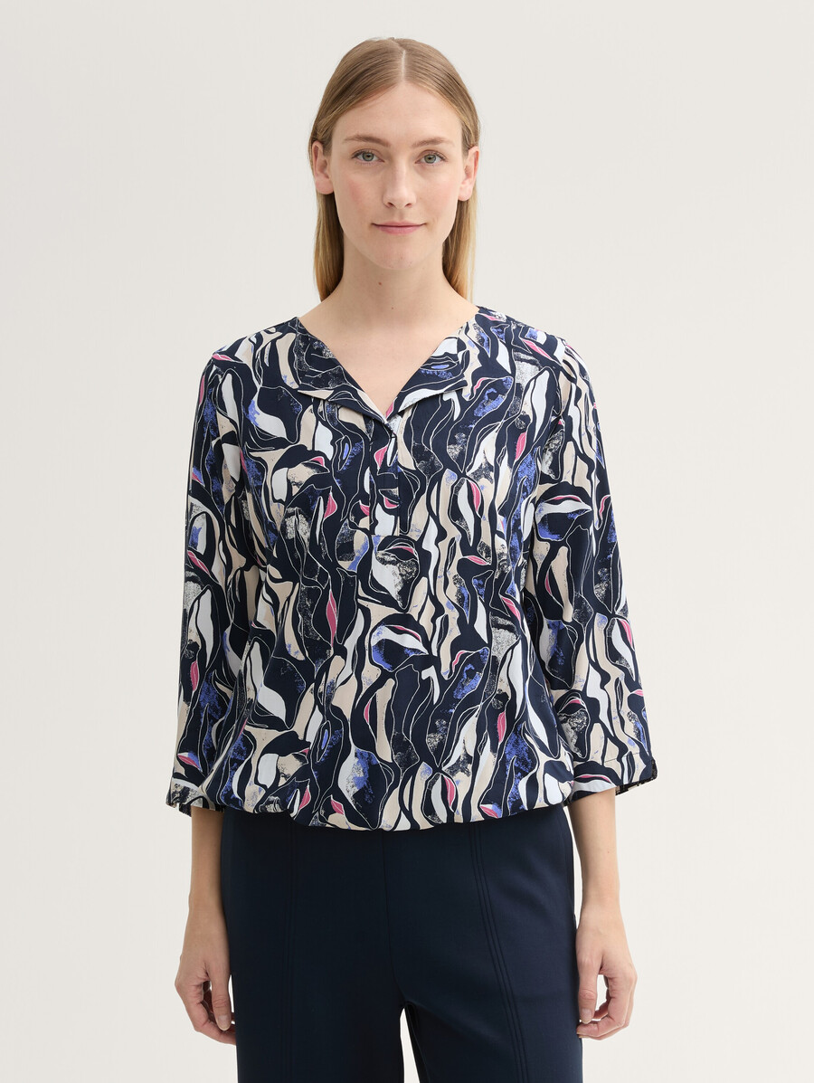 gemusterte bluse mit lenzing ecovero
