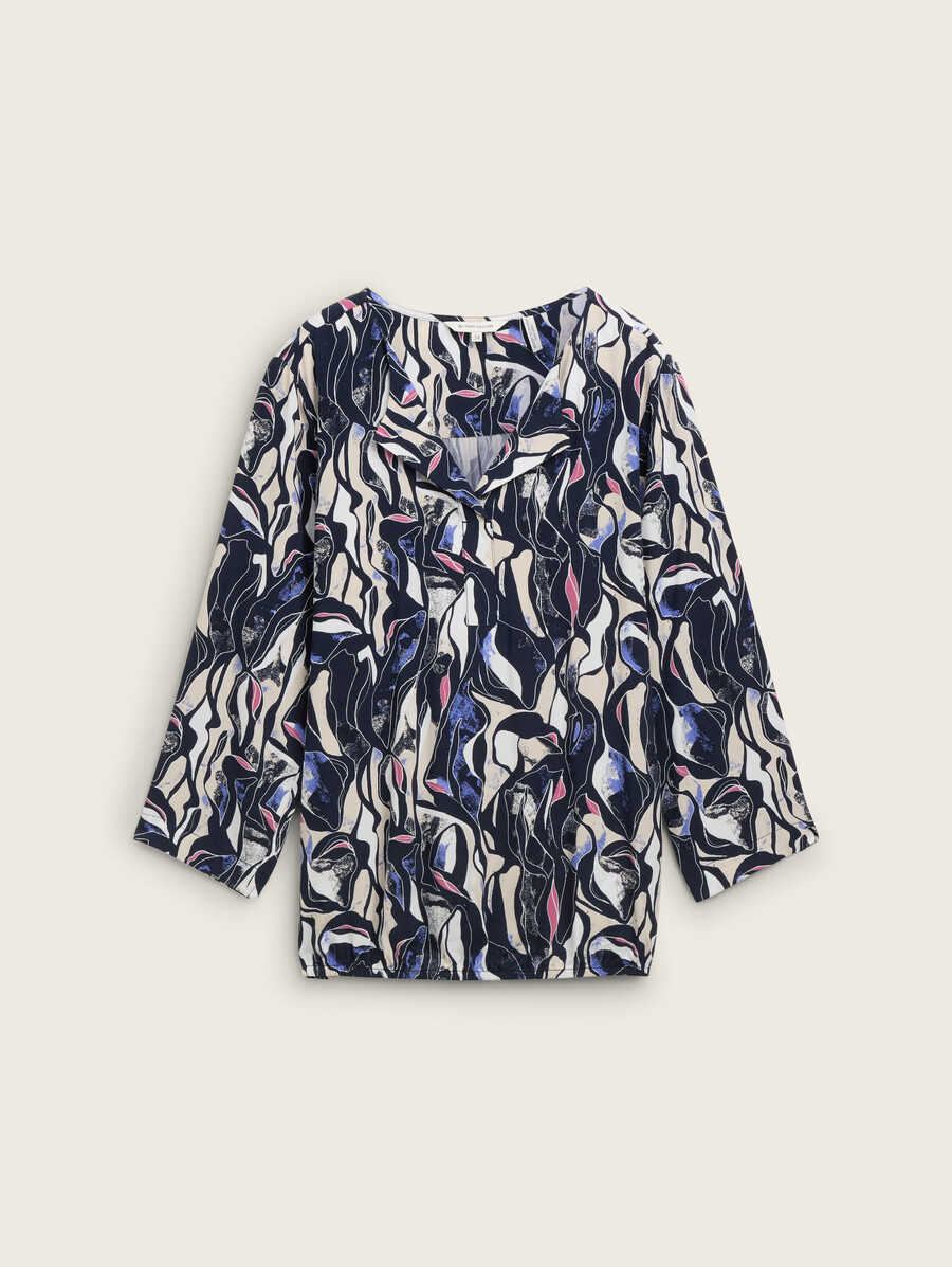 gemusterte bluse mit lenzing ecovero