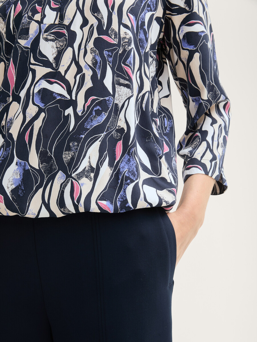 gemusterte bluse mit lenzing ecovero