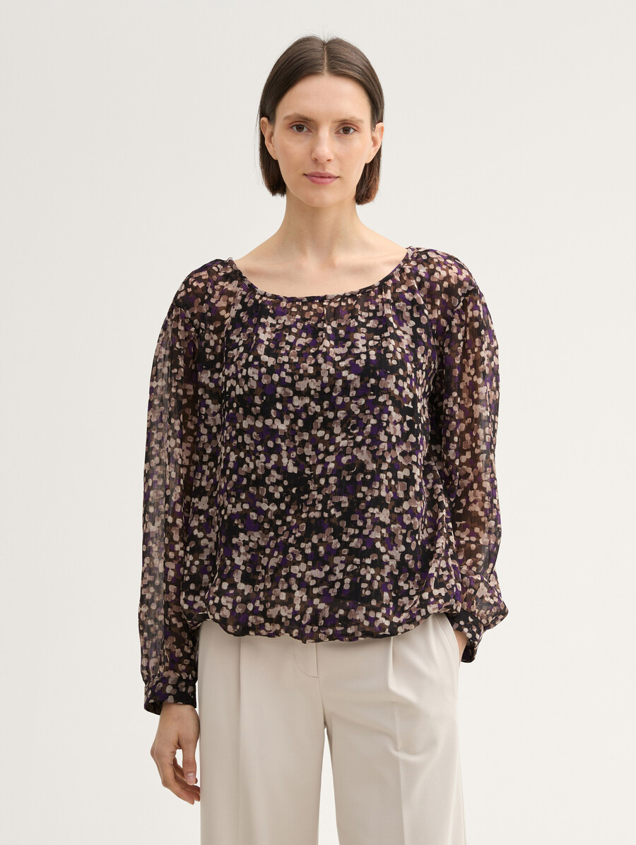 gemusterte chiffonbluse