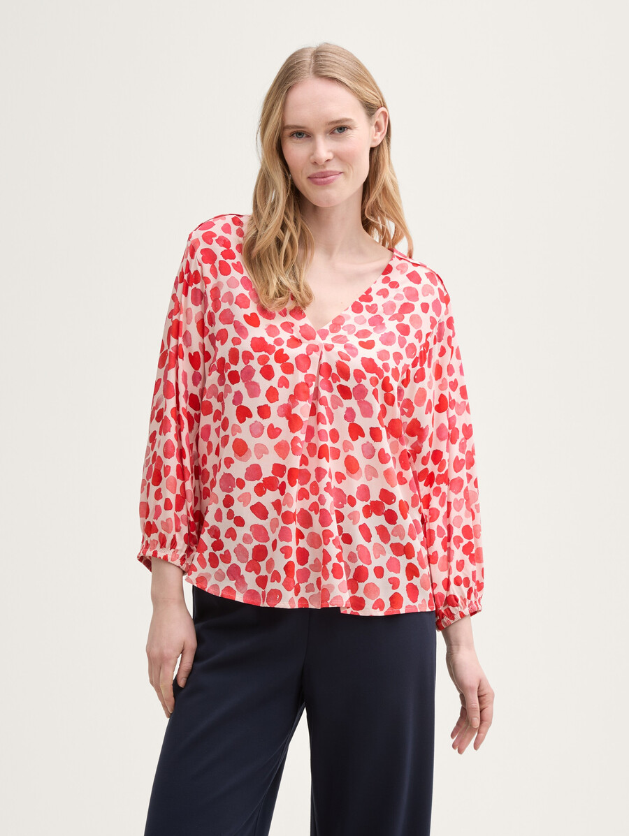 bluse mit v-ausschnitt
