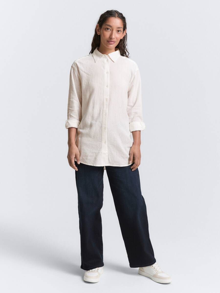 oversize-bluse aus leinen