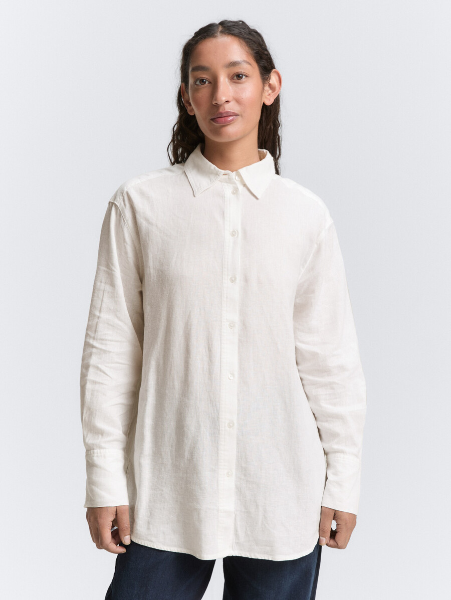 oversize-bluse aus leinen