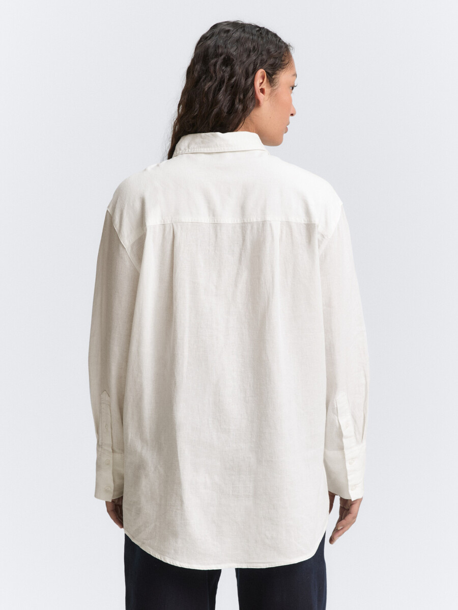 oversize-bluse aus leinen