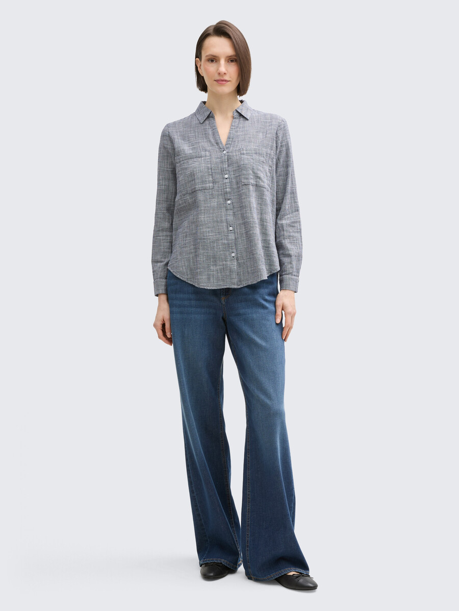 bluse mit brusttaschen