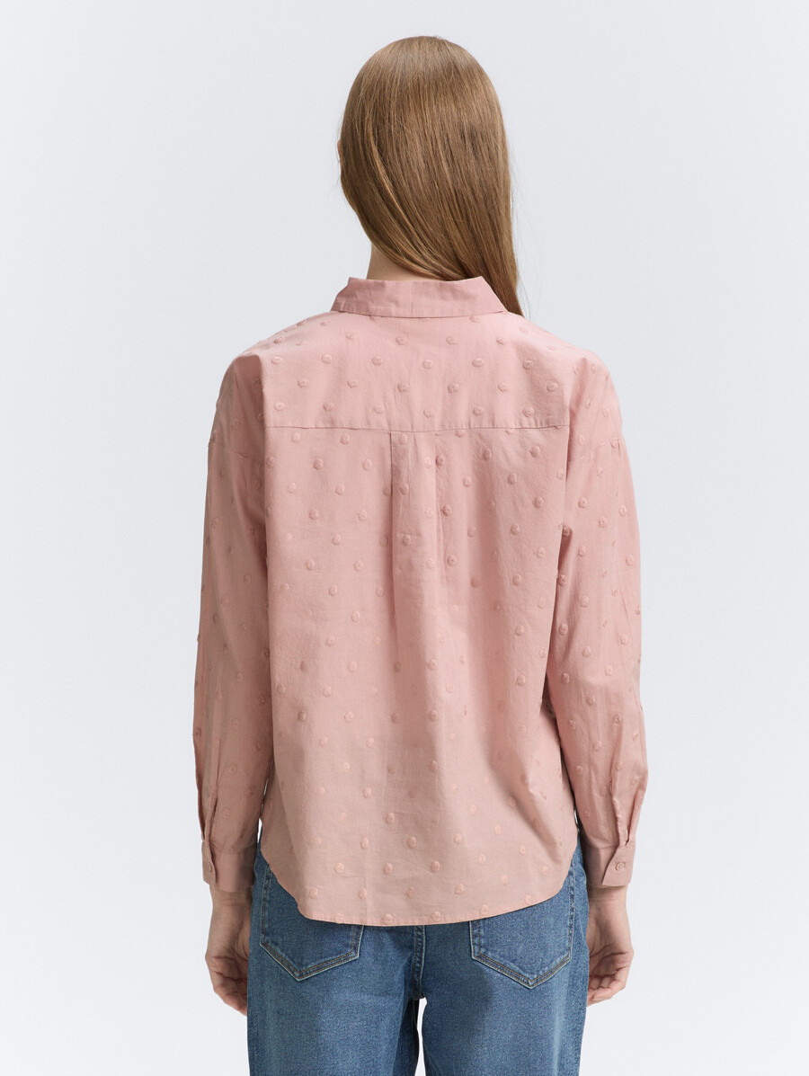 hemdbluse mit gepunkteter struktur
