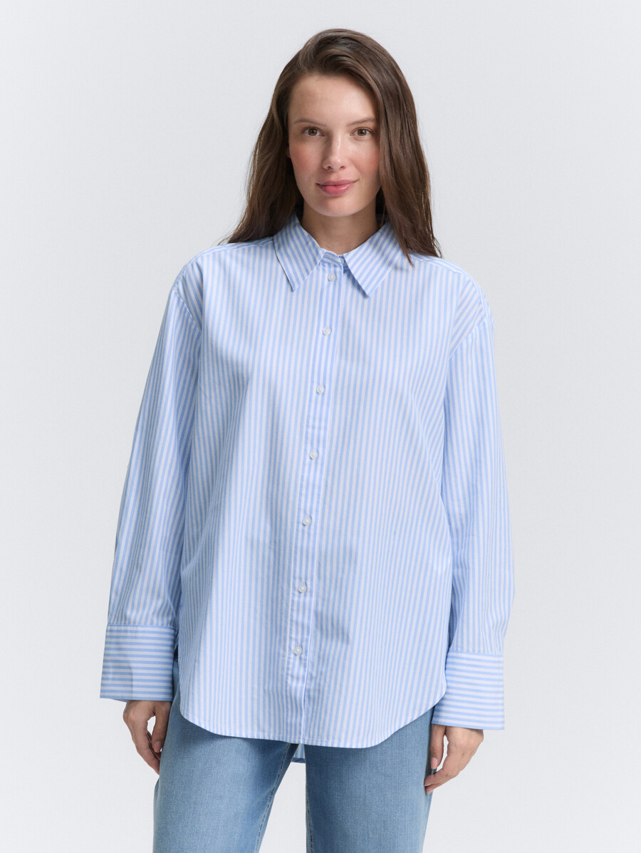 locker geschnittene popeline-hemdbluse