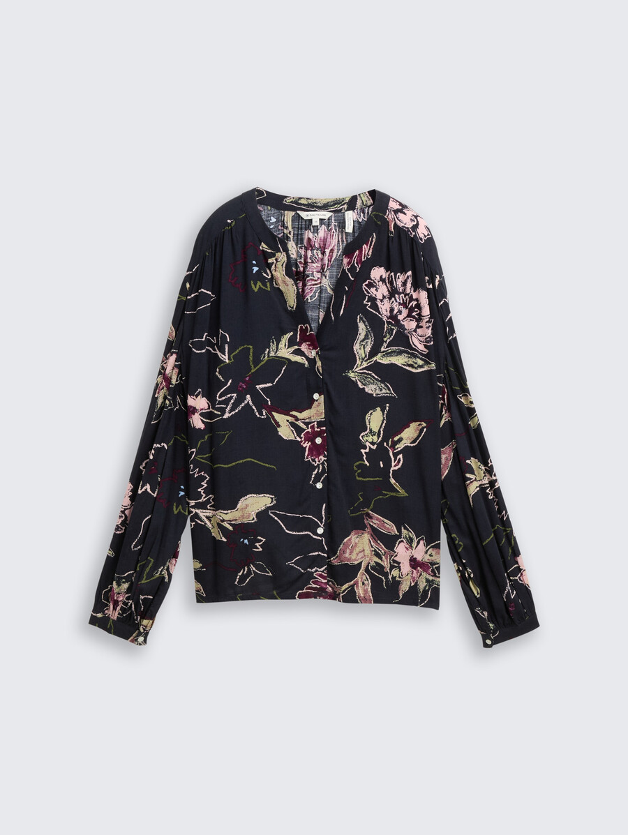 locker geschnittene bluse mit muster