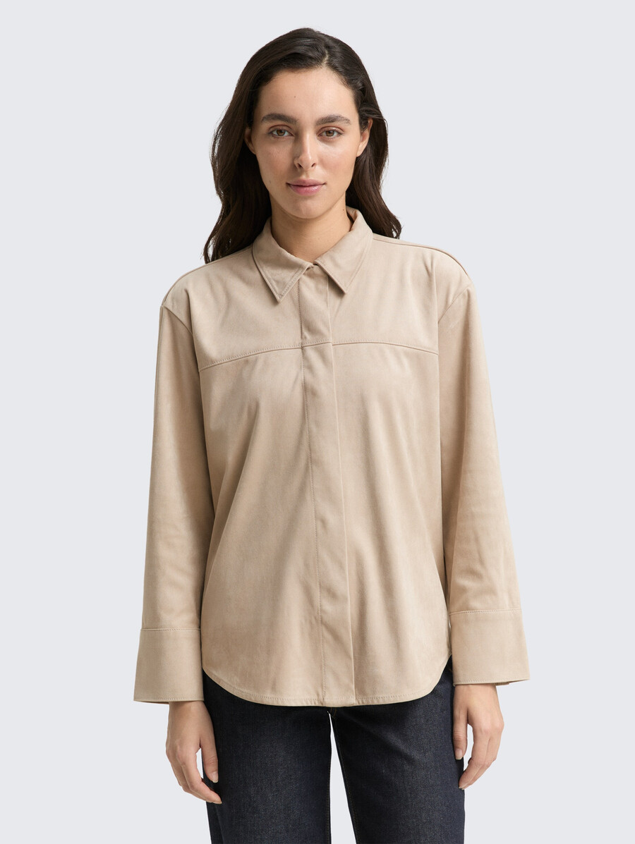 overshirt in wildlederoptik