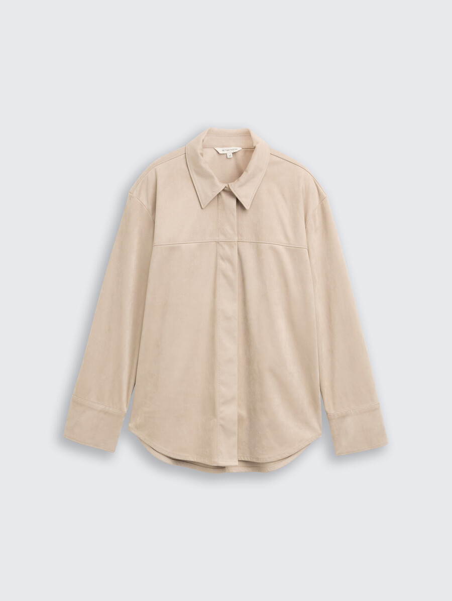 overshirt in wildlederoptik