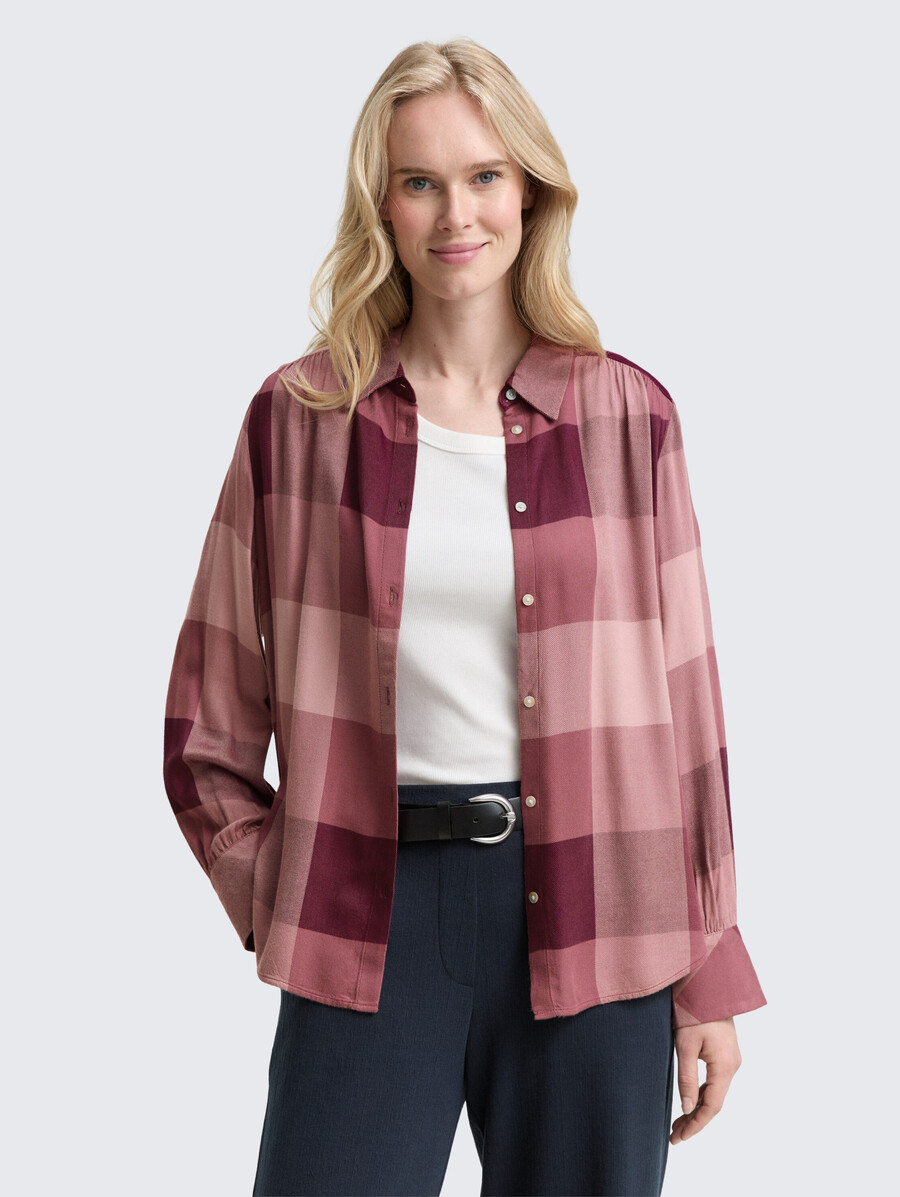 hemdbluse mit karomuster