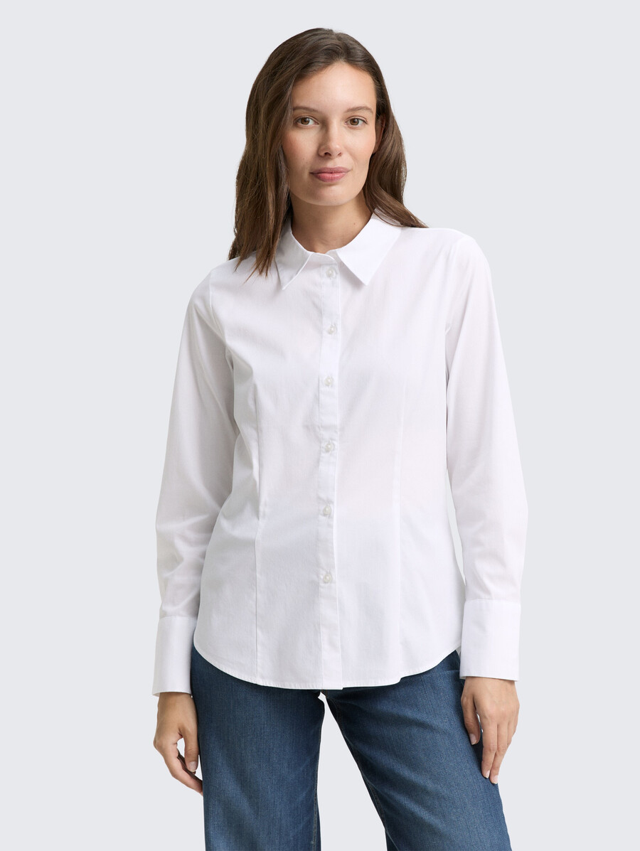 figurbetonte popeline-bluse