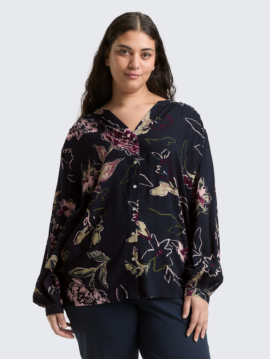 plus size – locker geschnittene bluse mit blumenmuster