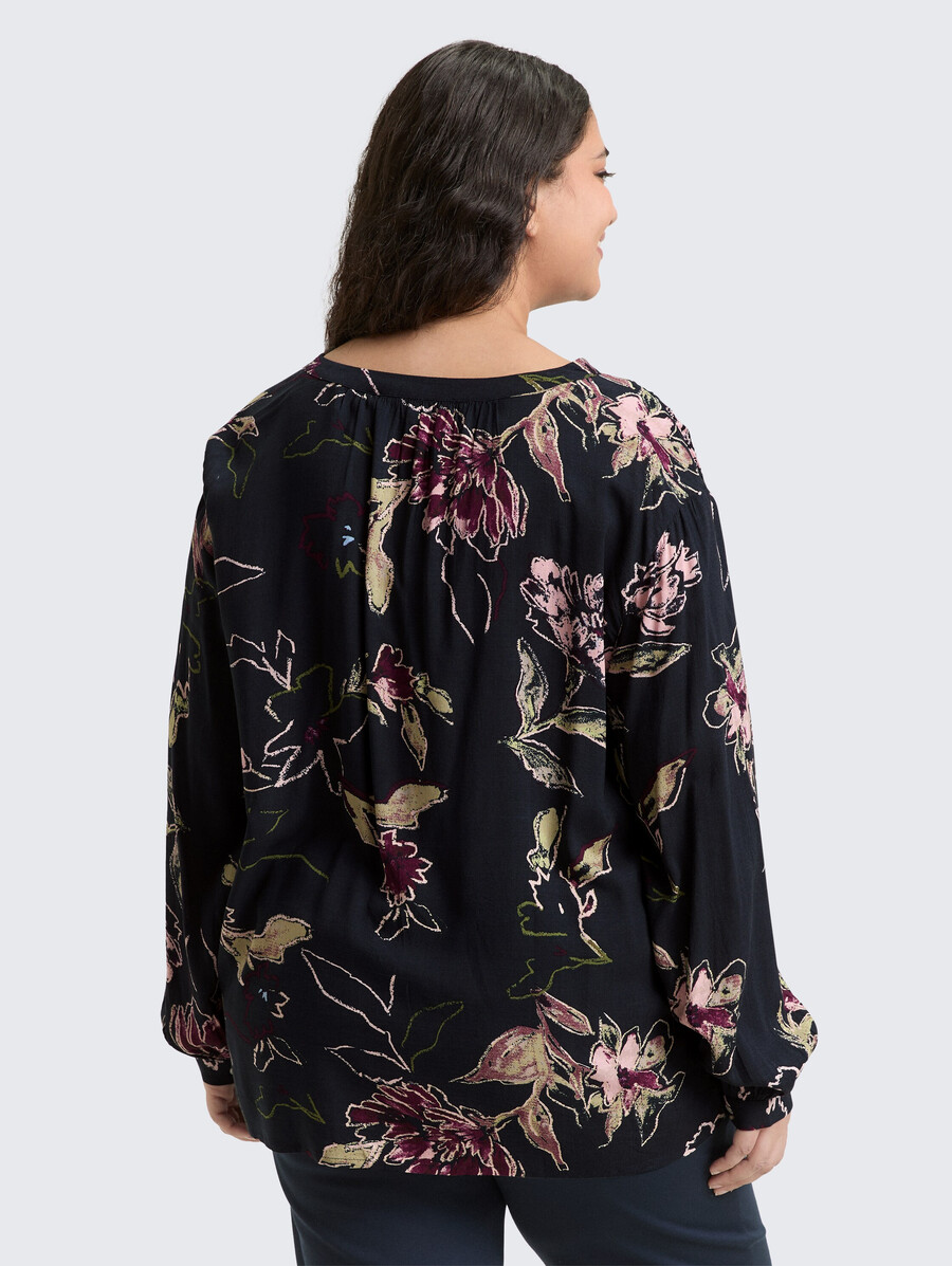 plus size – locker geschnittene bluse mit blumenmuster