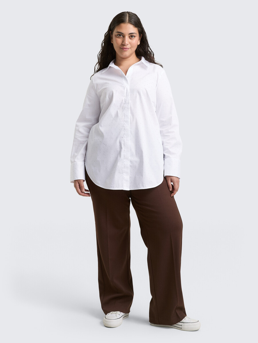 plus size – locker sitzende bluse mit strasssteinen