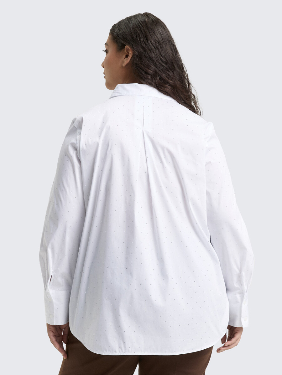plus size – locker sitzende bluse mit strasssteinen