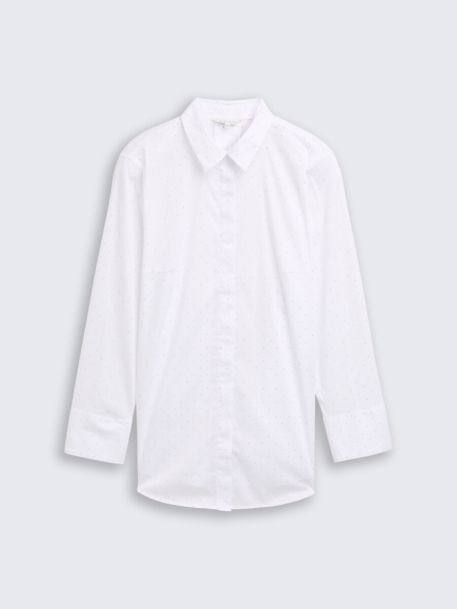 plus size – locker sitzende bluse mit strasssteinen