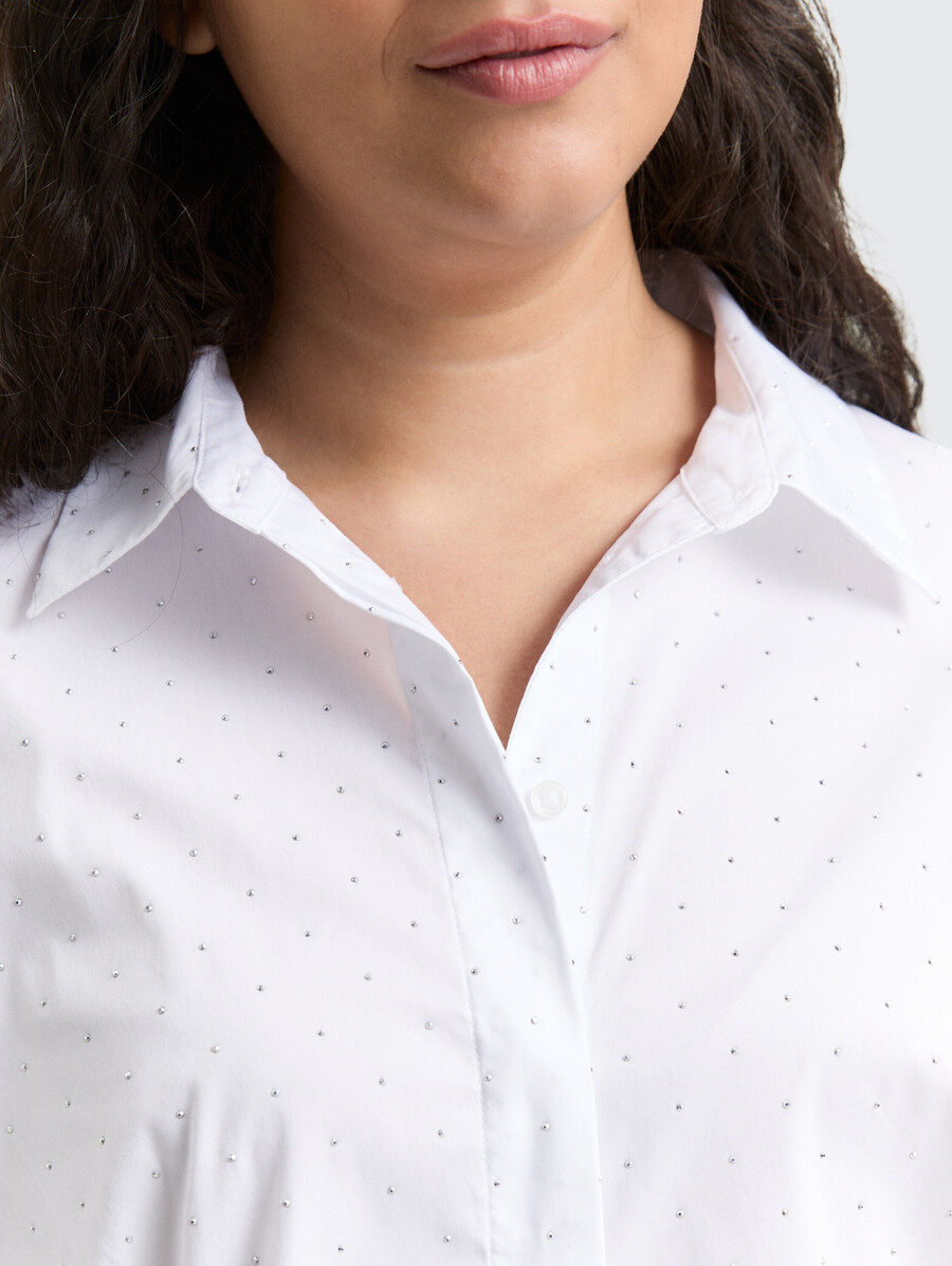 plus size – locker sitzende bluse mit strasssteinen