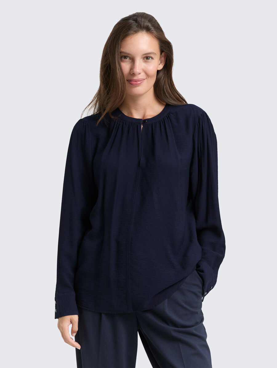 crinkle-bluse mit rüschen