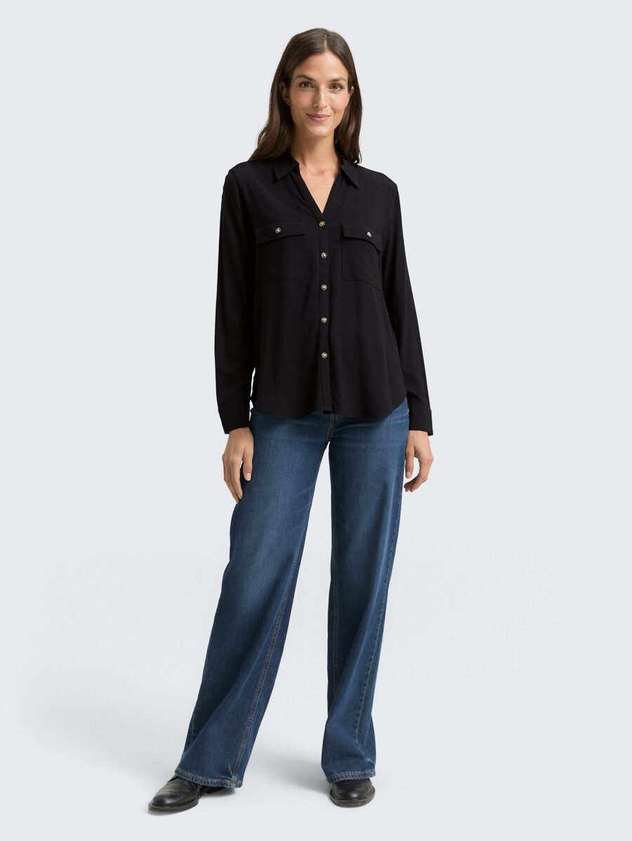 bluse mit brusttaschen