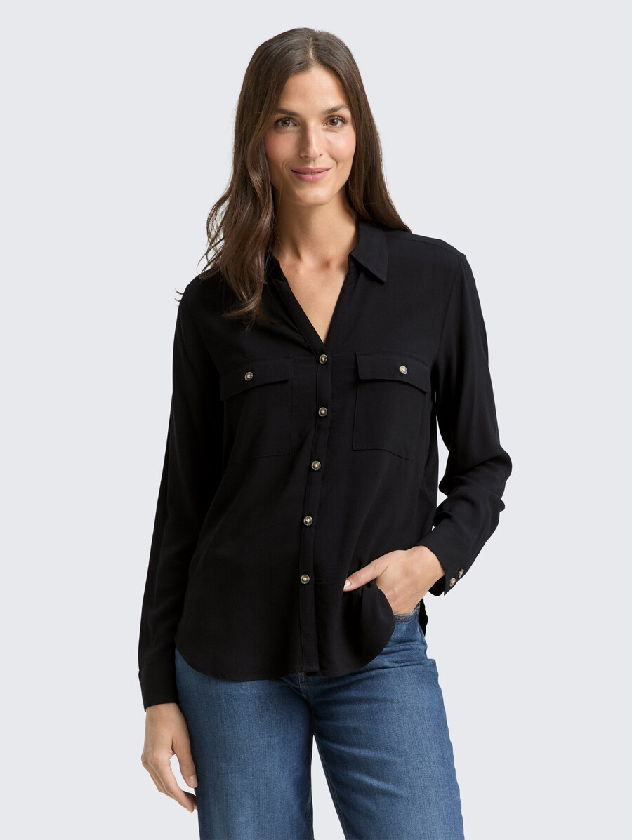 bluse mit brusttaschen