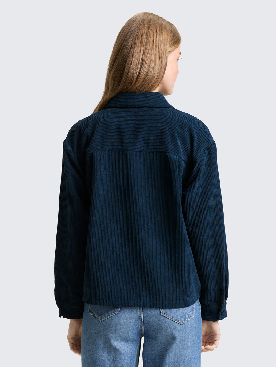 cordbluse in kastenförmiger passform