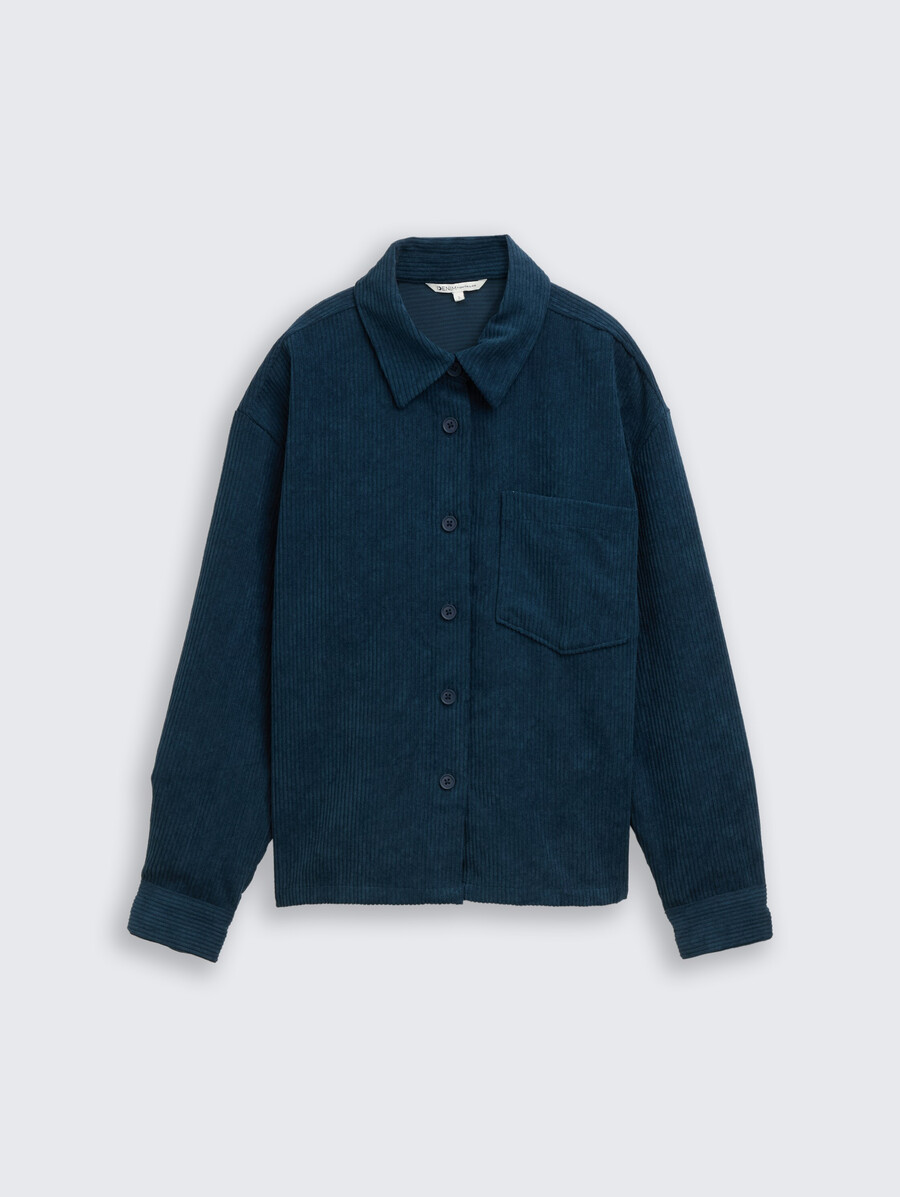 cordbluse in kastenförmiger passform