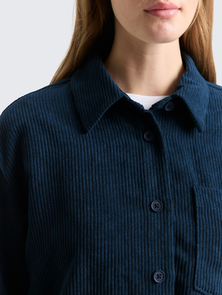 cordbluse in kastenförmiger passform