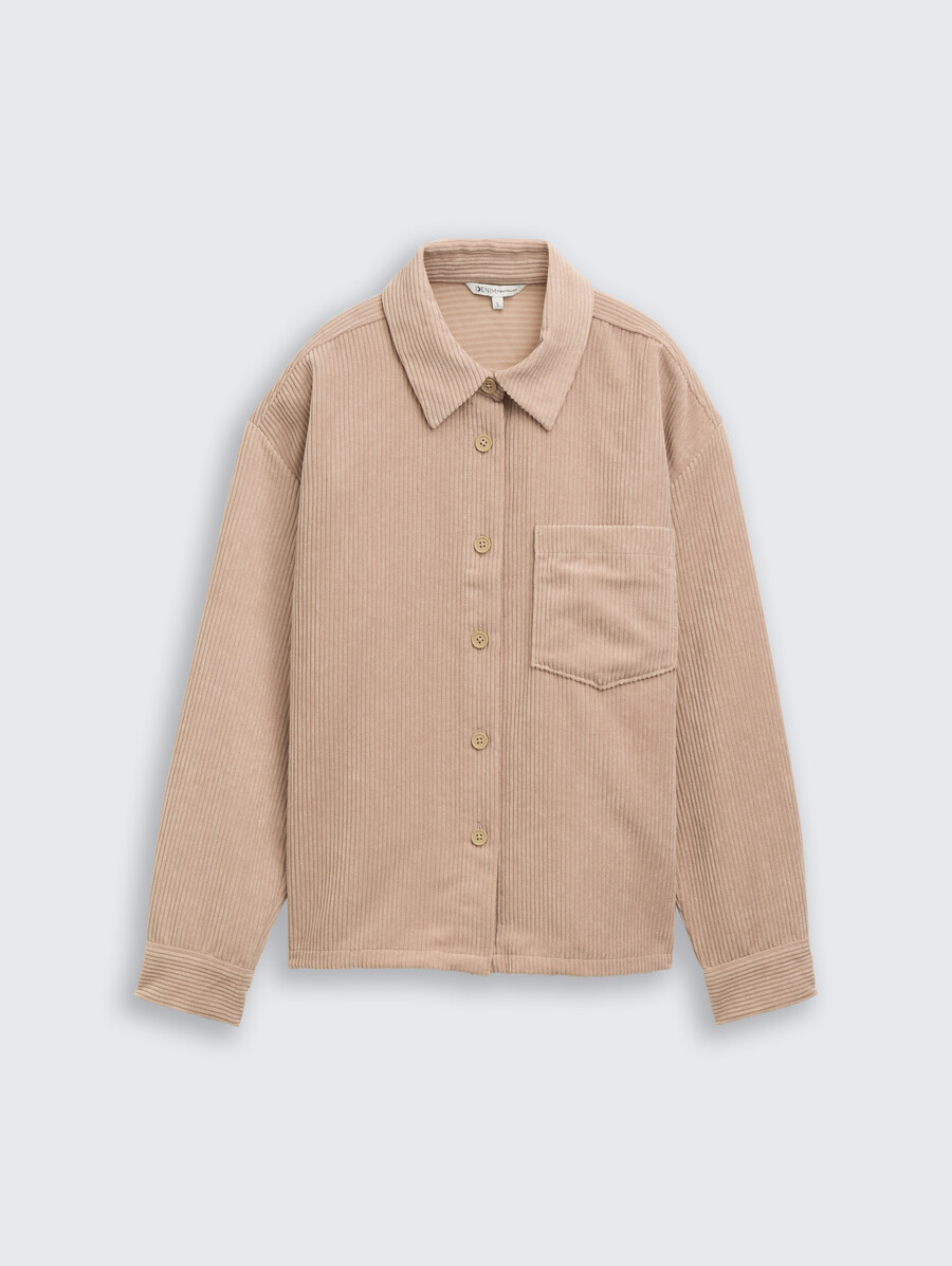 cordbluse in kastenförmiger passform