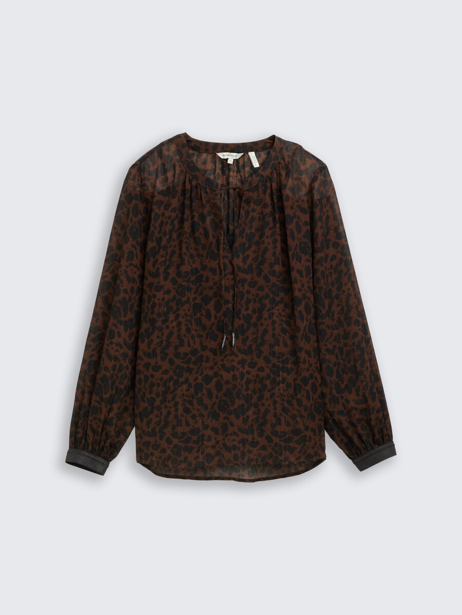 chiffonbluse mit leopardenmuster