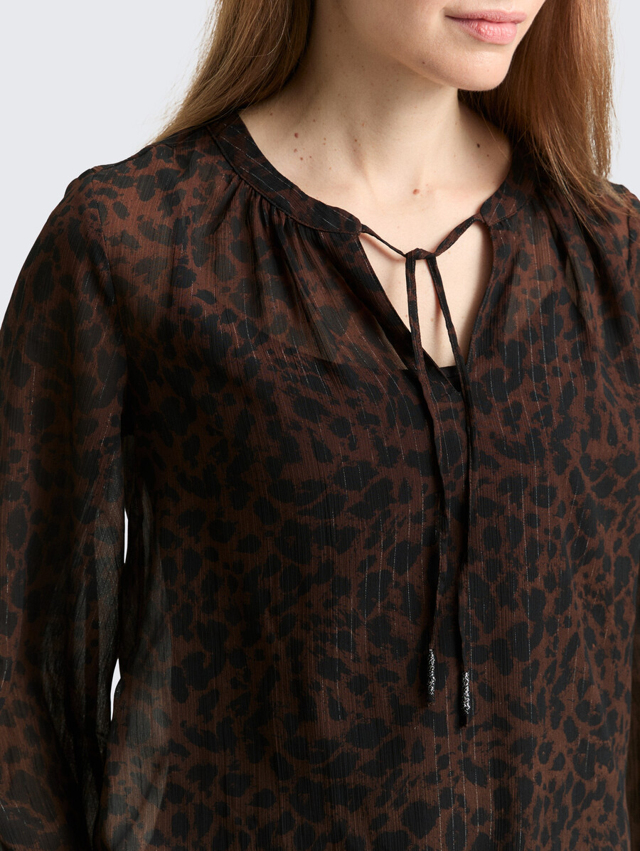 chiffonbluse mit leopardenmuster