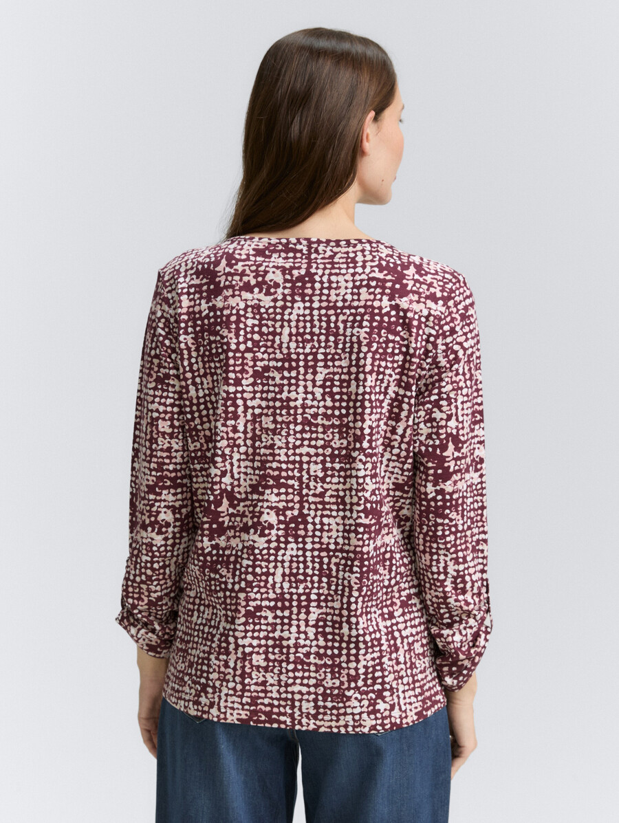 henley-bluse mit muster