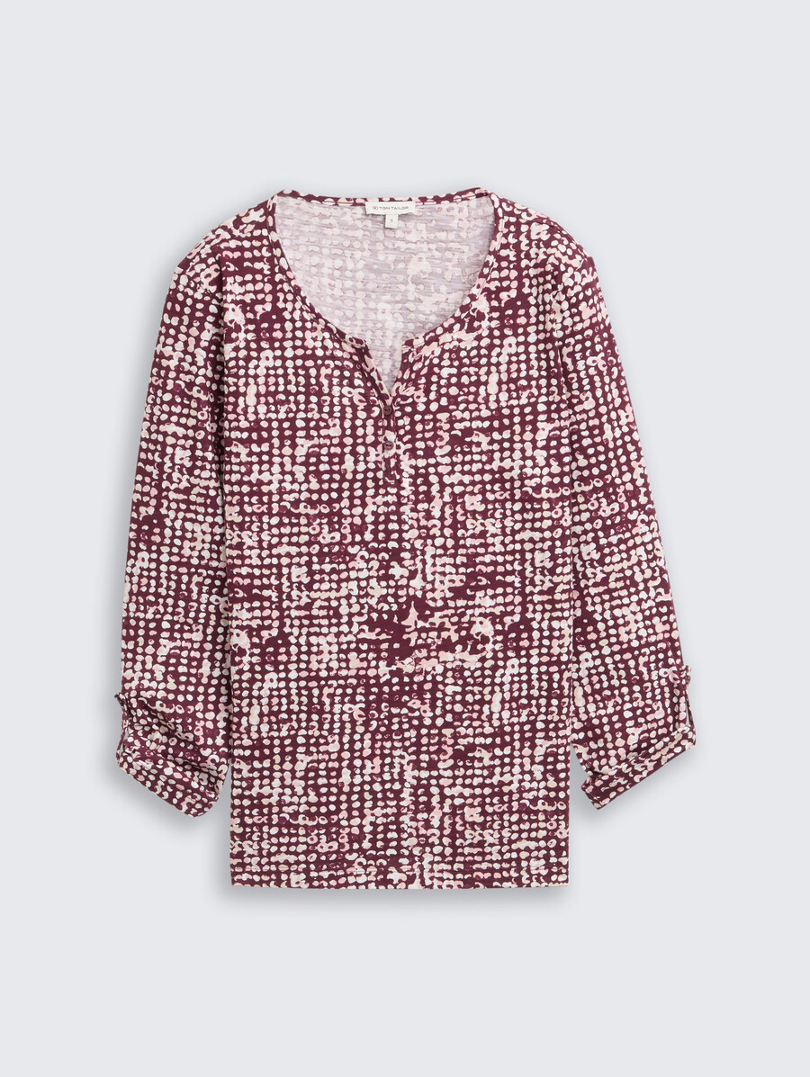 henley-bluse mit muster