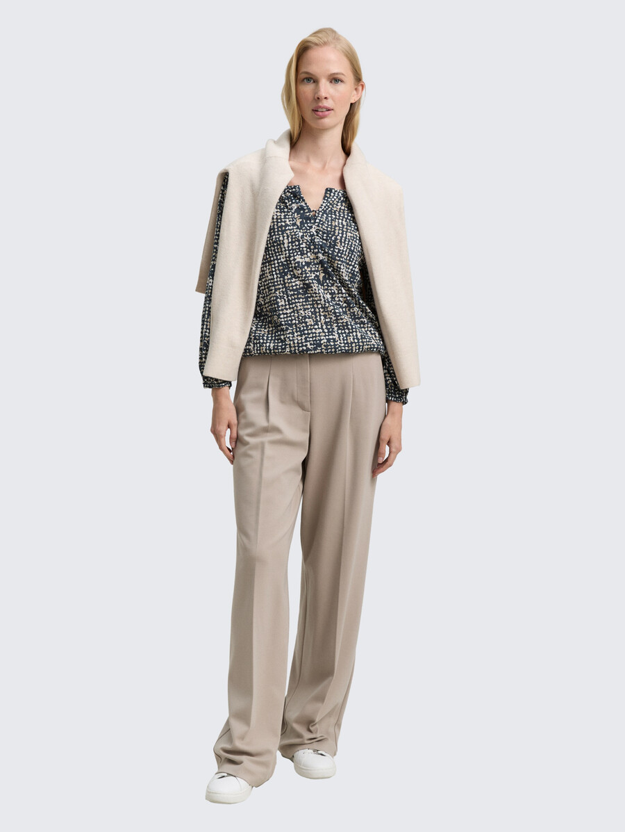 crinkle-bluse mit muster